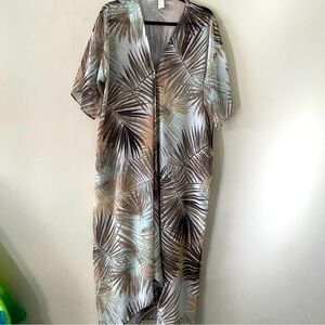 H&M palm tree sheer swim cover up dress